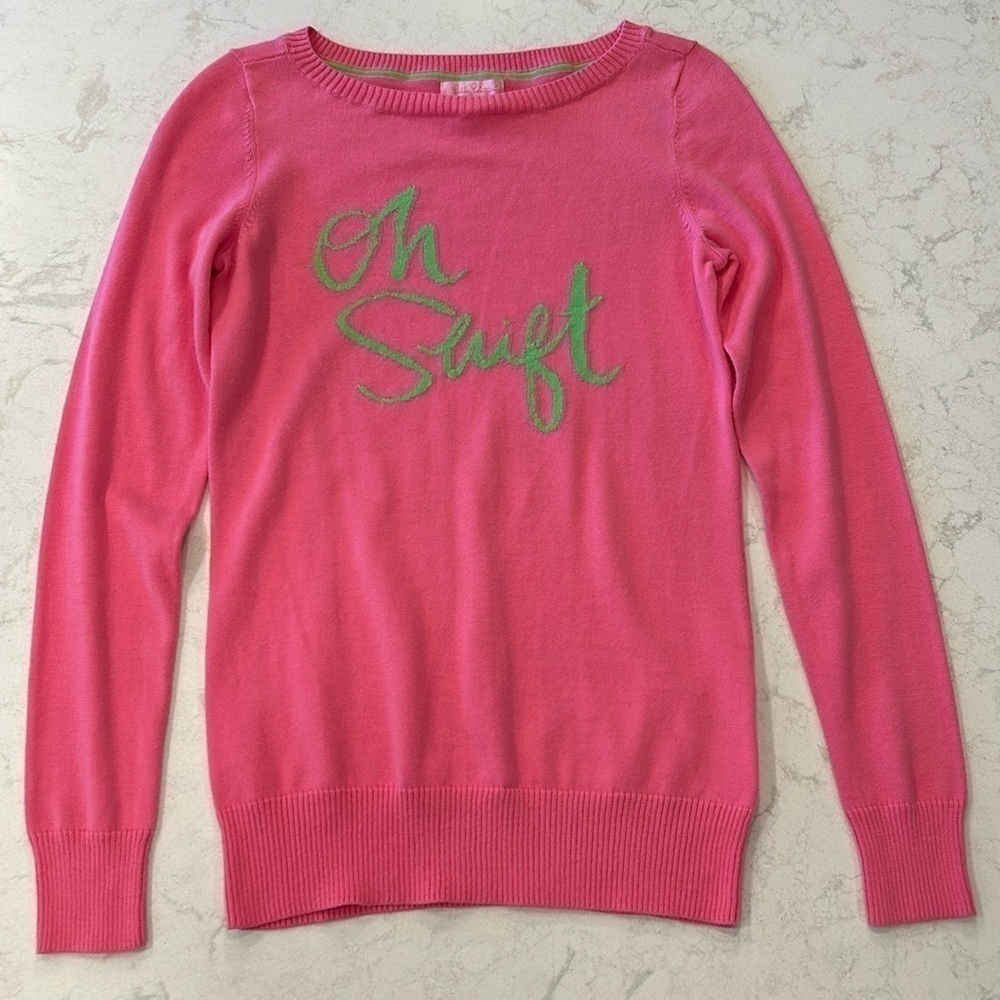 Lilly Pulitzer Oh Shift Pink Long Sleeve Sweater XS‎